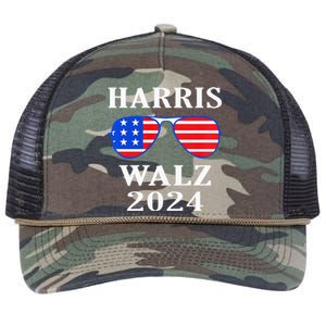 Harris Walz 2024 Kamala Harris American Flag Retro Rope Trucker Hat Cap