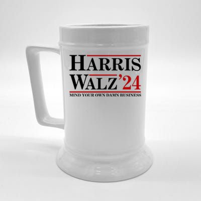 Harris Walz 2024 Mind Your Own Damn Business Beer Stein