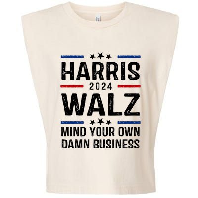 Harris Walz 2024 Mind Your Own Damn Business Garment-Dyed Women's Muscle Tee