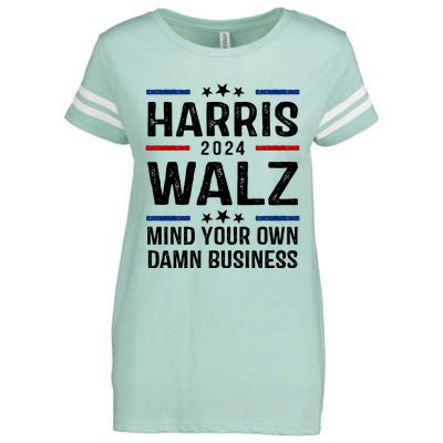 Harris Walz 2024 Mind Your Own Damn Business Enza Ladies Jersey Football T-Shirt