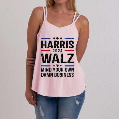 Harris Walz 2024 Mind Your Own Damn Business Women's Strappy Tank