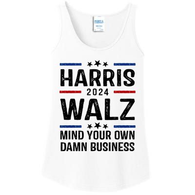 Harris Walz 2024 Mind Your Own Damn Business Ladies Essential Tank