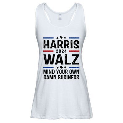 Harris Walz 2024 Mind Your Own Damn Business Ladies Essential Flowy Tank