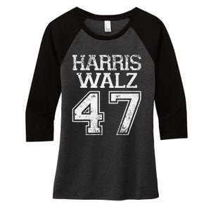 Harris Walz 24 Women's Tri-Blend 3/4-Sleeve Raglan Shirt