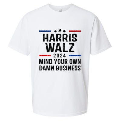 Harris Walz 2024 Mind Your Own Damn Business Sueded Cloud Jersey T-Shirt