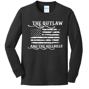 Harris Walz 2024 The Outlaw And The Hillbilly Trump 2024 Women Gift Kids Long Sleeve Shirt