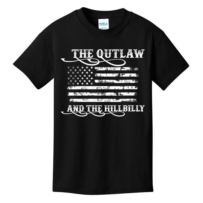 Harris Walz 2024 The Outlaw And The Hillbilly Trump 2024 Women Gift Kids T-Shirt