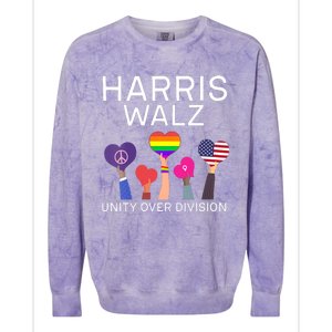 Harris Waltz 2024 Unity Over Division Colorblast Crewneck Sweatshirt