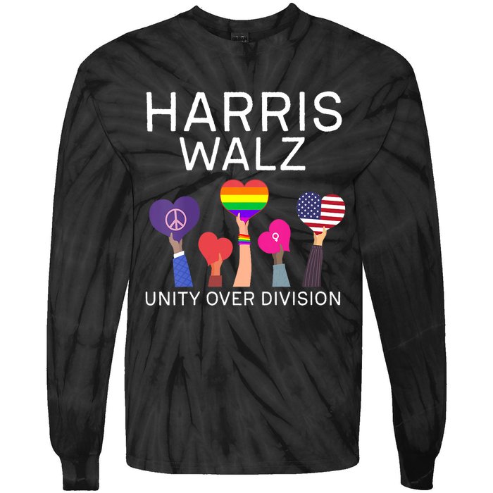 Harris Waltz 2024 Unity Over Division Tie-Dye Long Sleeve Shirt