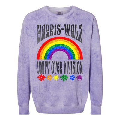 Harris Waltz 2024 Unity Over Division Election Kamala Lgbtq Colorblast Crewneck Sweatshirt