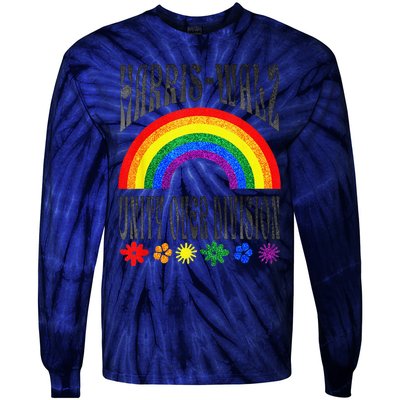 Harris Waltz 2024 Unity Over Division Election Kamala Lgbtq Tie-Dye Long Sleeve Shirt