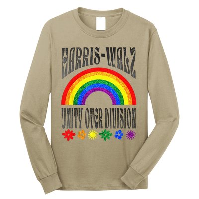 Harris Waltz 2024 Unity Over Division Election Kamala Lgbtq Long Sleeve Shirt