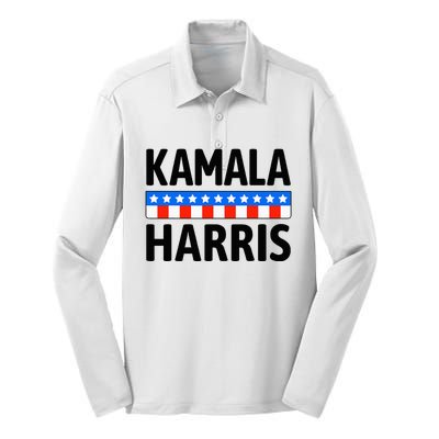 Harris Waltz 2024 Election Kamala Harris Tim Waltz 2024 Silk Touch Performance Long Sleeve Polo