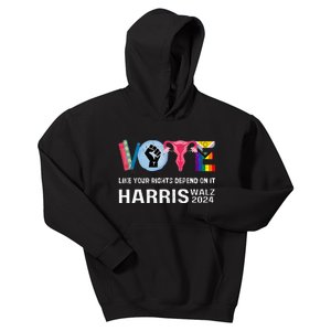 Harris Walz 24 Vote Books R.E.P.R.O.D.U.C.T.I.V.E R.I.G.H.T.S. Lgbt Kids Hoodie