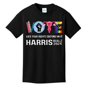 Harris Walz 24 Vote Books R.E.P.R.O.D.U.C.T.I.V.E R.I.G.H.T.S. Lgbt Kids T-Shirt