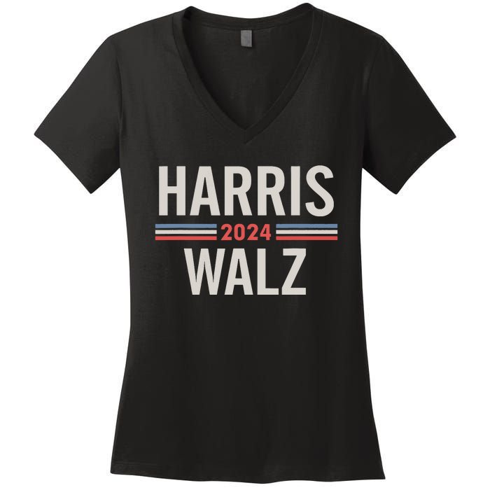 Harris Waltz 2024 Vintage Women's V-Neck T-Shirt