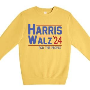 Harris Walz 2024 President American Flag Kamala Harris Waltz Premium Crewneck Sweatshirt