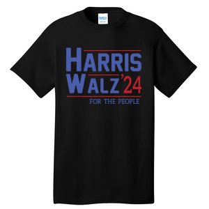 Harris Walz 2024 President American Flag Kamala Harris Waltz Tall T-Shirt