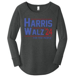 Harris Walz 2024 President American Flag Kamala Harris Waltz Women's Perfect Tri Tunic Long Sleeve Shirt