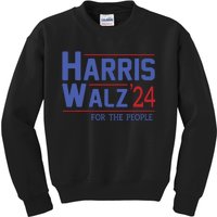 Harris Walz 2024 President American Flag Kamala Harris Waltz Kids Sweatshirt