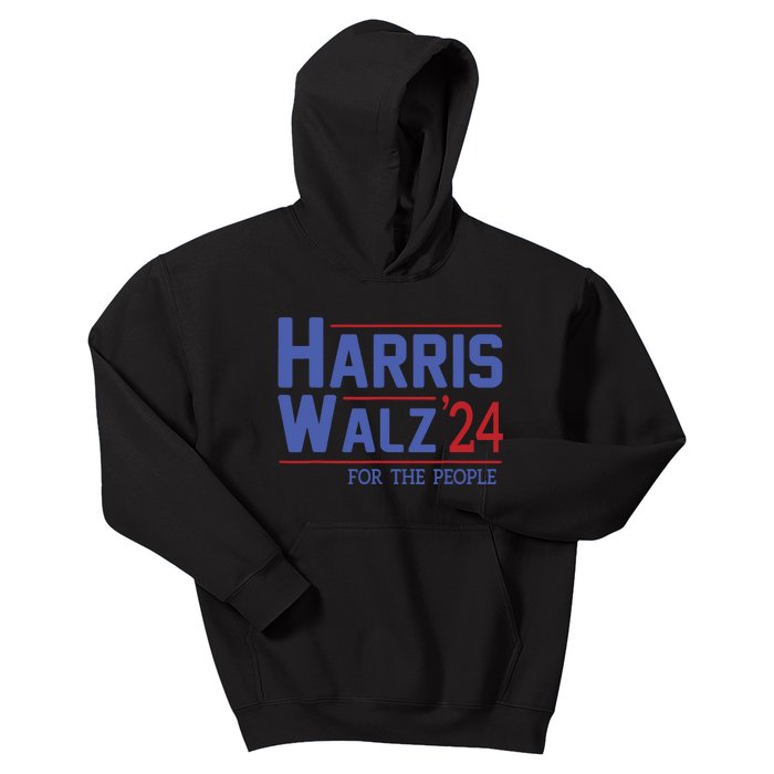 Harris Walz 2024 President American Flag Kamala Harris Waltz Kids Hoodie