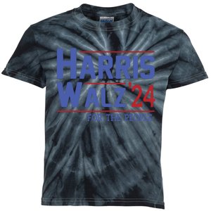 Harris Walz 2024 President American Flag Kamala Harris Waltz Kids Tie-Dye T-Shirt