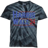 Harris Walz 2024 President American Flag Kamala Harris Waltz Kids Tie-Dye T-Shirt