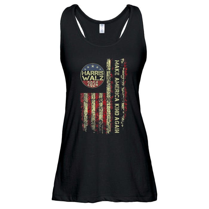 Harris Waltz 2024 Vintage America Flag Ladies Essential Flowy Tank