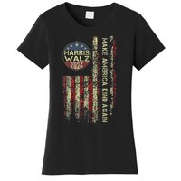 Harris Waltz 2024 Vintage America Flag Women's T-Shirt