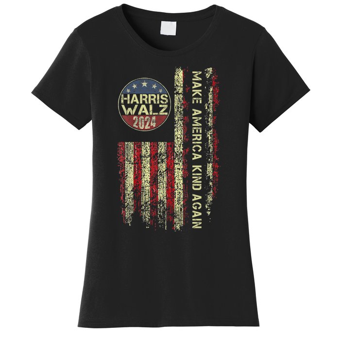 Harris Waltz 2024 Vintage America Flag Women's T-Shirt