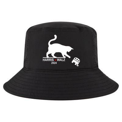 Harris Waltz 2024 Anti Trump Funny Cat Cool Comfort Performance Bucket Hat