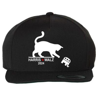 Harris Waltz 2024 Anti Trump Funny Cat Wool Snapback Cap