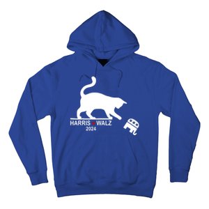 Harris Waltz 2024 Anti Trump Funny Cat Hoodie