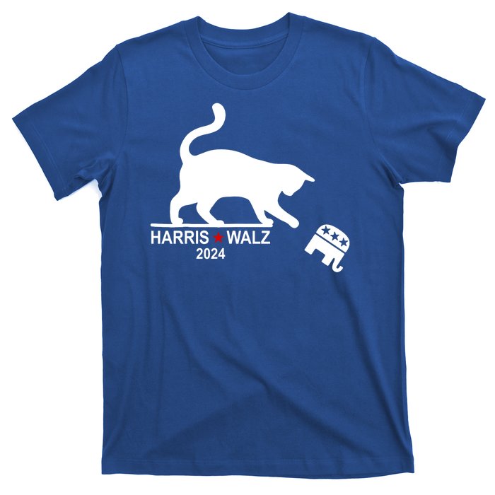 Harris Waltz 2024 Anti Trump Funny Cat T-Shirt