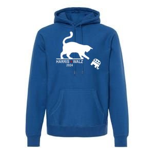 Harris Waltz 2024 Anti Trump Funny Cat Premium Hoodie