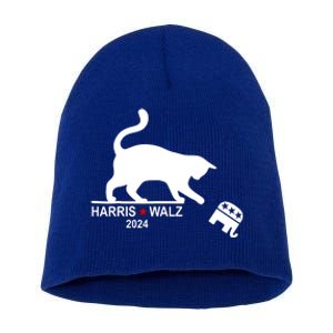 Harris Waltz 2024 Anti Trump Funny Cat Short Acrylic Beanie