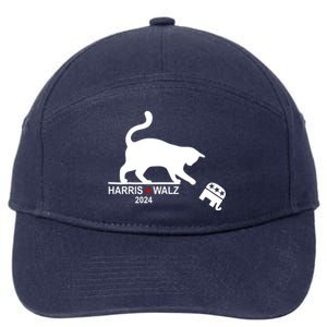 Harris Waltz 2024 Anti Trump Funny Cat 7-Panel Snapback Hat