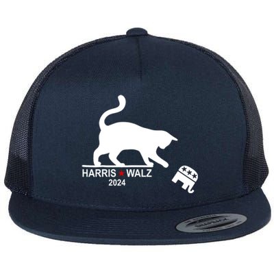 Harris Waltz 2024 Anti Trump Funny Cat Flat Bill Trucker Hat