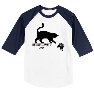 Harris Waltz 2024 Anti Trump Funny Cat Baseball Sleeve Shirt