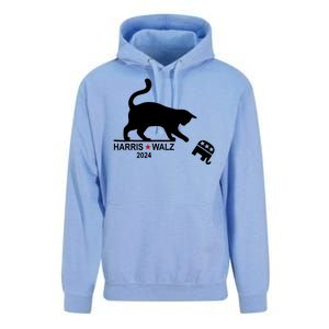 Harris Waltz 2024 Anti Trump Funny Cat Unisex Surf Hoodie