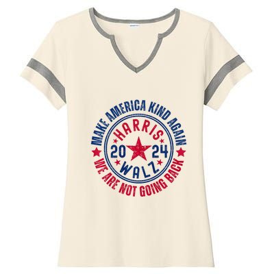 Harris Walz 2024 For Kamala Make America Kind Again Ladies Halftime Notch Neck Tee