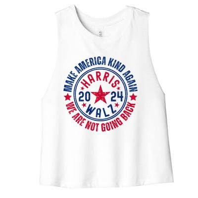 Harris Walz 2024 For Kamala Make America Kind Again Women's Racerback Cropped Tank