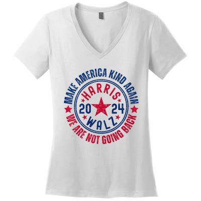 Harris Walz 2024 For Kamala Make America Kind Again Women's V-Neck T-Shirt