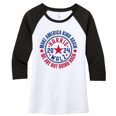 Harris Walz 2024 For Kamala Make America Kind Again Women's Tri-Blend 3/4-Sleeve Raglan Shirt