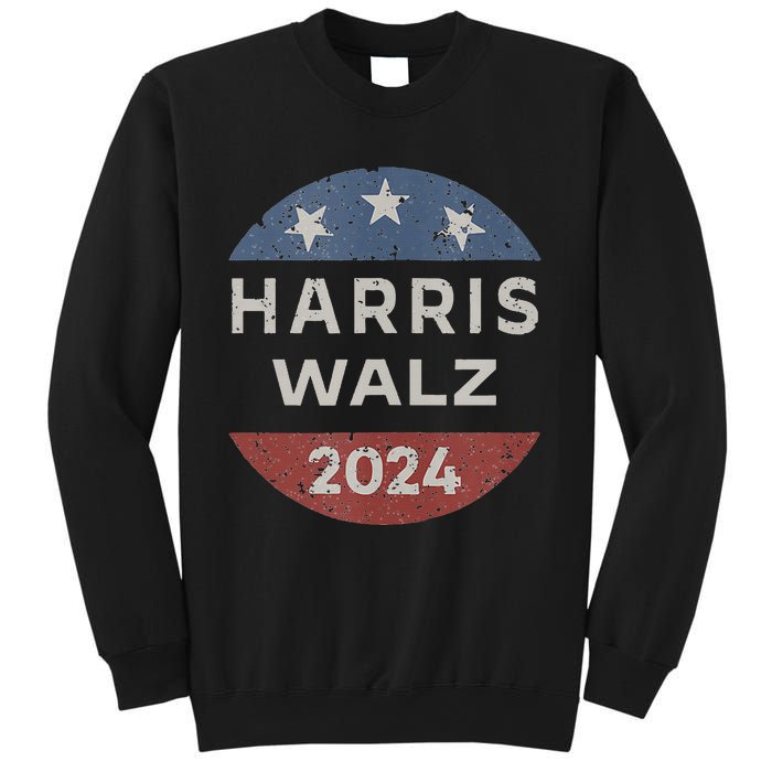 Harris Walz 2024 Retro Vintage Button Campaign Sweatshirt