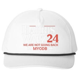 Harris Walz 2024 WeRe Not Going Back Myodb Snapback Five-Panel Rope Hat