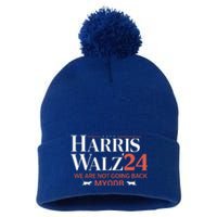 Harris Walz 2024 WeRe Not Going Back Myodb Pom Pom 12in Knit Beanie