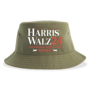 Harris Walz 2024 WeRe Not Going Back Myodb Sustainable Bucket Hat