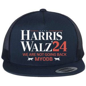 Harris Walz 2024 WeRe Not Going Back Myodb Flat Bill Trucker Hat