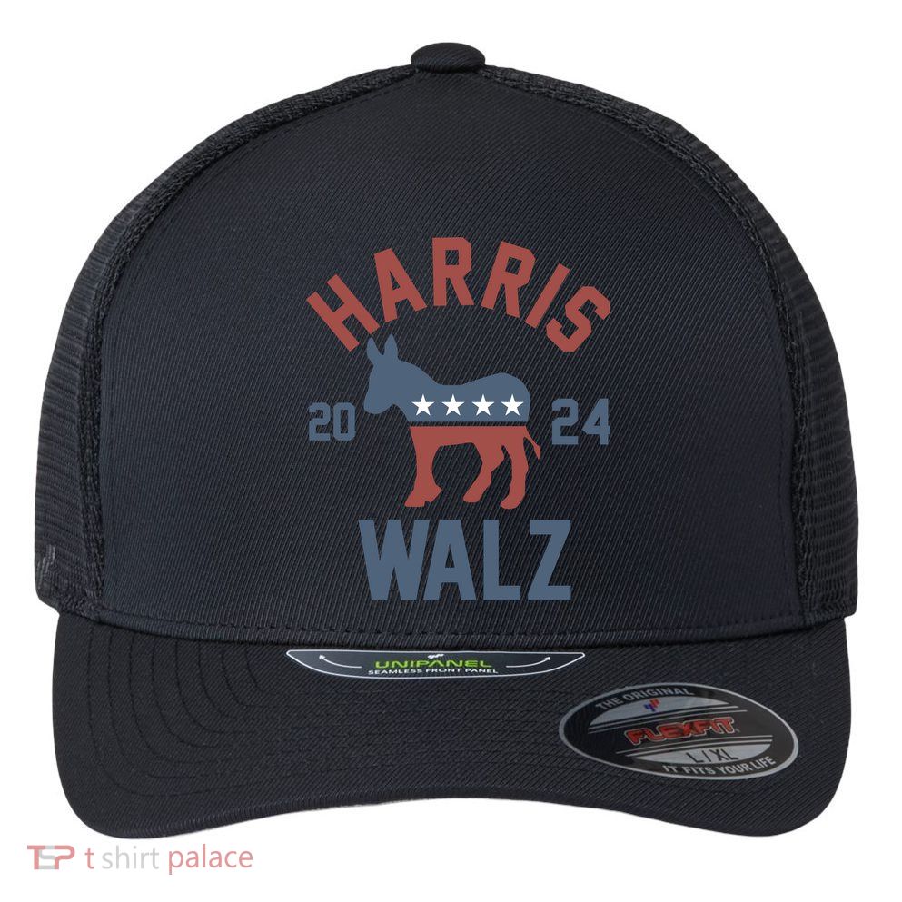 Harris Walz 2024 Kamala Harris Tim Walz For Vp Flexfit Unipanel Trucker Cap